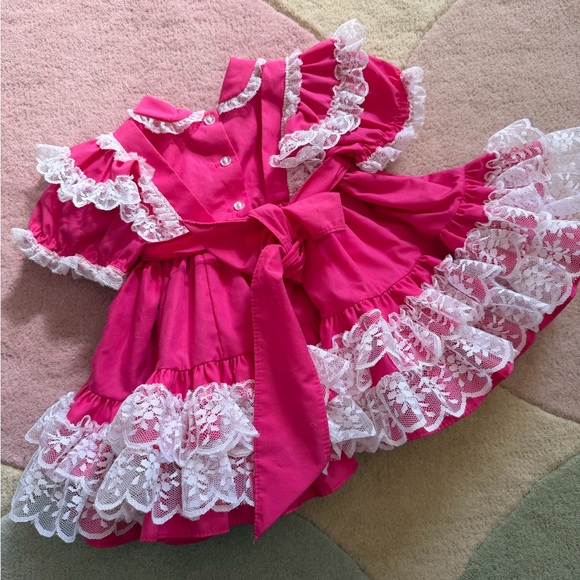 Pink Lace Ruffle Dress - Picture 6 of 8